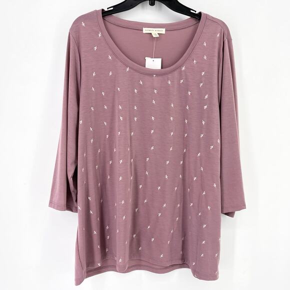 Farmer's Market Boho Floral Embroidered Shirt Womens Plus Size 3X Orchid Purple - Picture 1 of 7